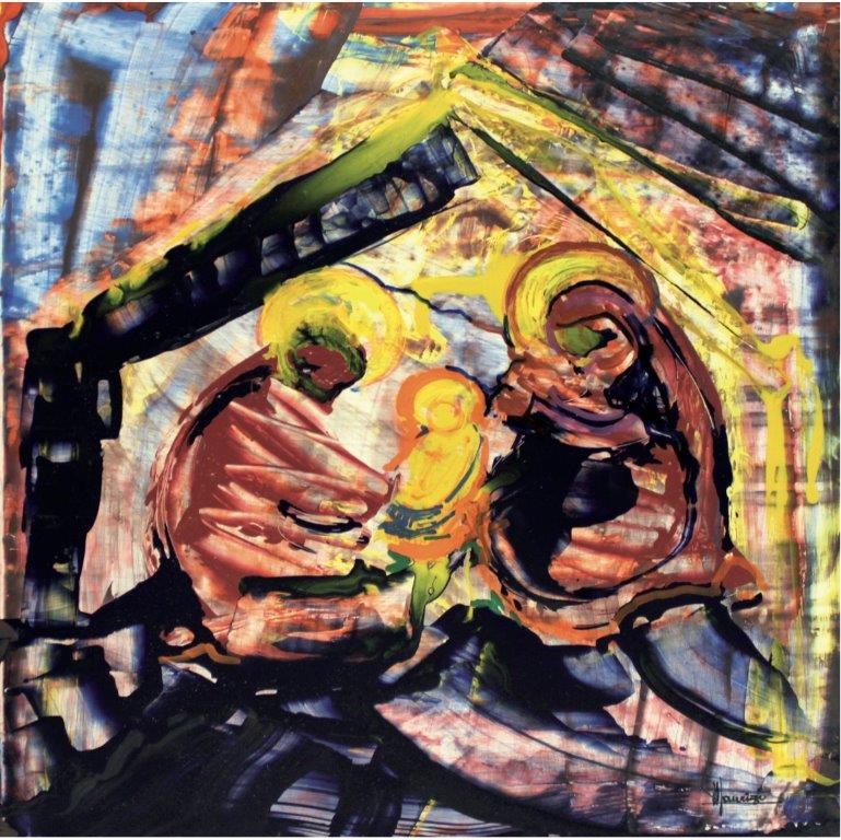 Pallet knife water color based on wood, 30x30cm,
2015.